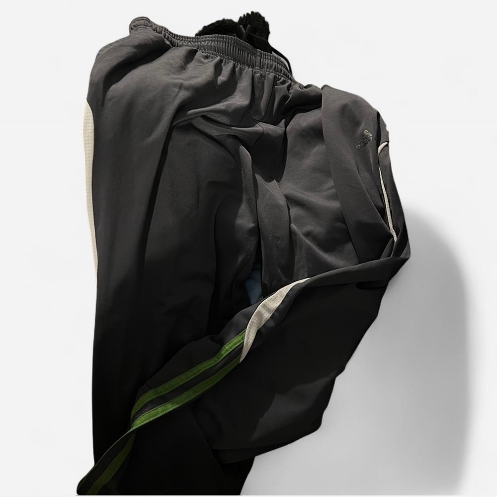 Adidas Track Pants with Green Stripe